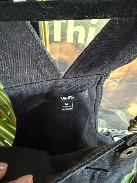 Vans Black Bib Short Overalls MEDIUM - Picture 3 of 11